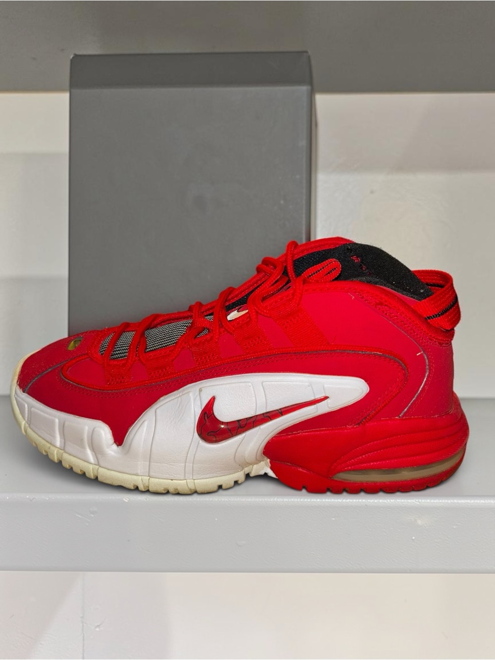 Nike Kids Red and White High-Top Sneakers